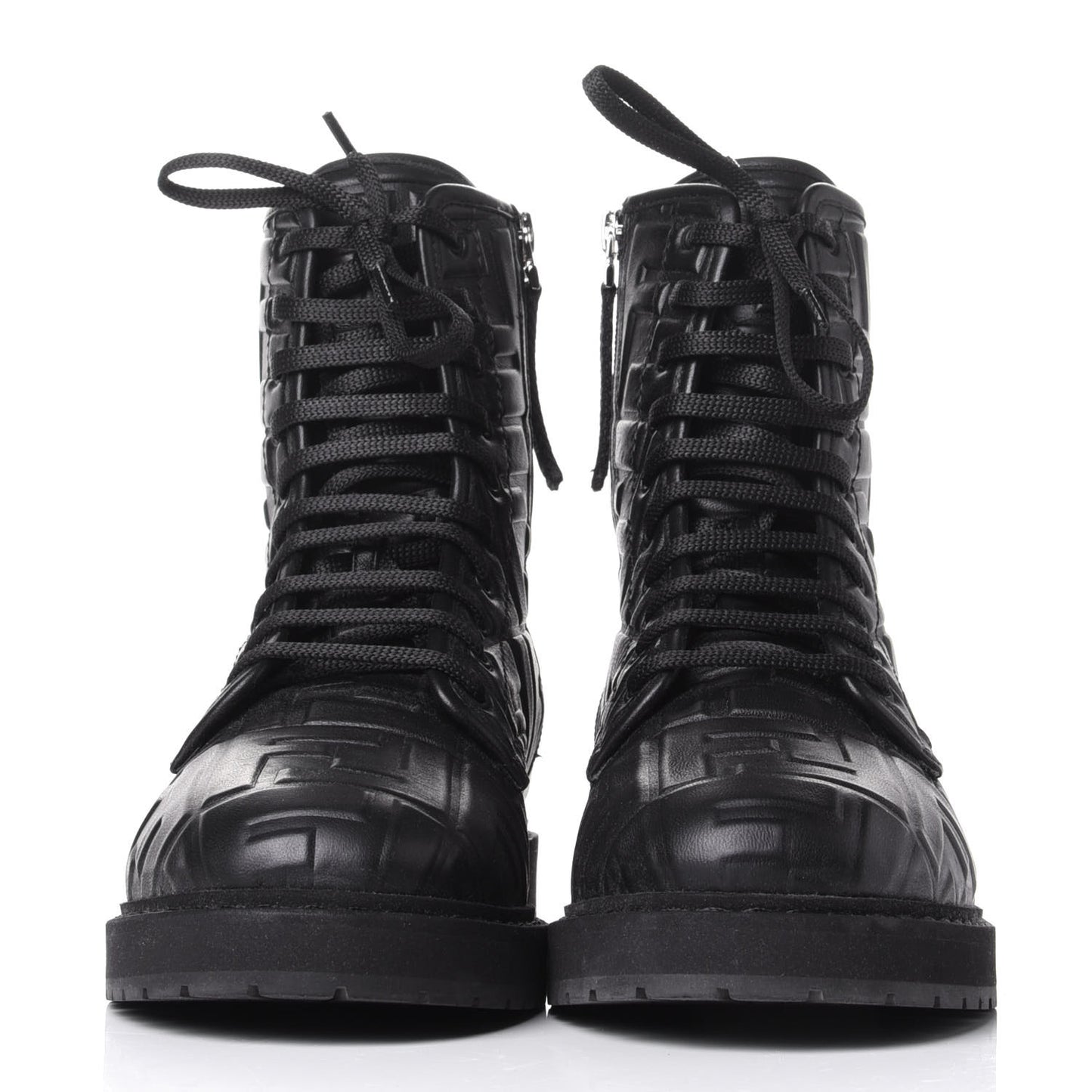 Nappa FF Embossed Womens Biker Boots 38.5 Black
