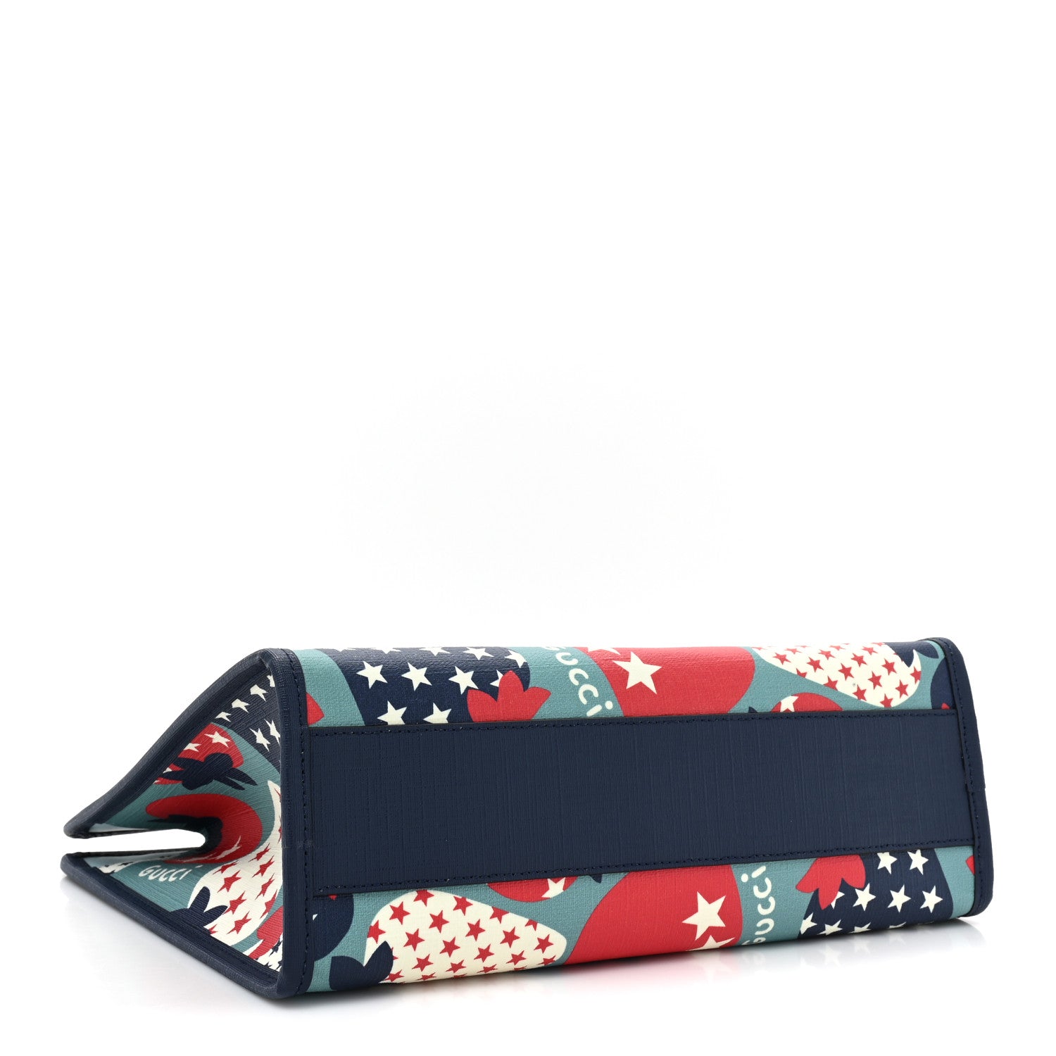 Gucci Coated Canvas Strawberry Stars Childrens Tote Red White Blue 4 of 9