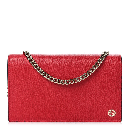 Gucci Dollar Calfskin Medium Betty Chain Wallet Red 1 of 9