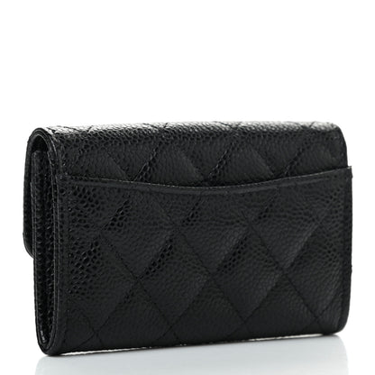 Chanel Caviar Quilted Flap Card Holder Wallet Black 3 of 8