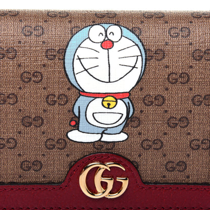Gucci X DORAEMON Mini Vintage GG Supreme Monogram Card Case Wallet Beige Cherry Red 9 of 10