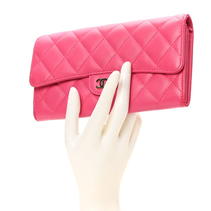 Chanel Lambskin Quilted Large Flap Wallet Pink 2 of 10