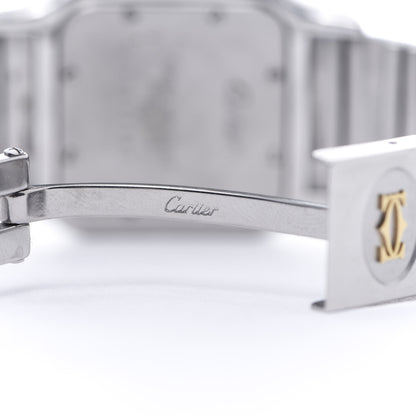 Cartier Stainless Steel 18K Yellow Gold 29mm Santos De Cartier Galbee Quartz Watch Silver 6 of 6