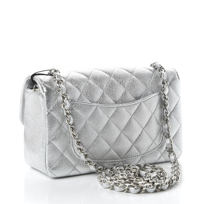 Chanel Metallic Lambskin Quilted Mini Rectangular Flap Silver 3 of 10