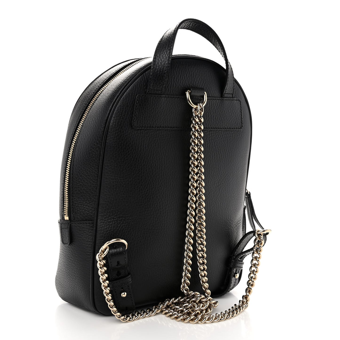 Pebbled Calfskin Soho Chain Backpack Black