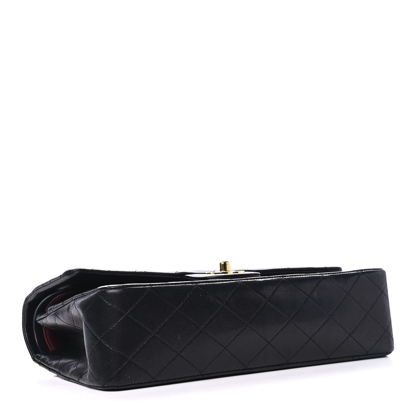 Lambskin Quilted Medium Double Flap Black