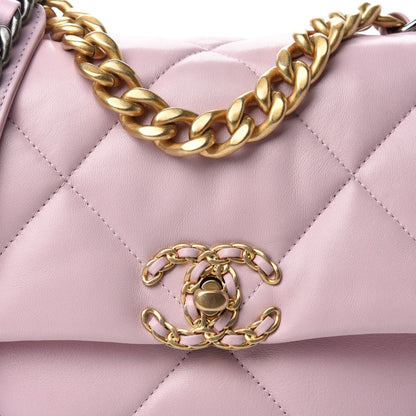 Chanel Lambskin Quilted Medium Chanel 19 Flap Light Pink 10 of 10