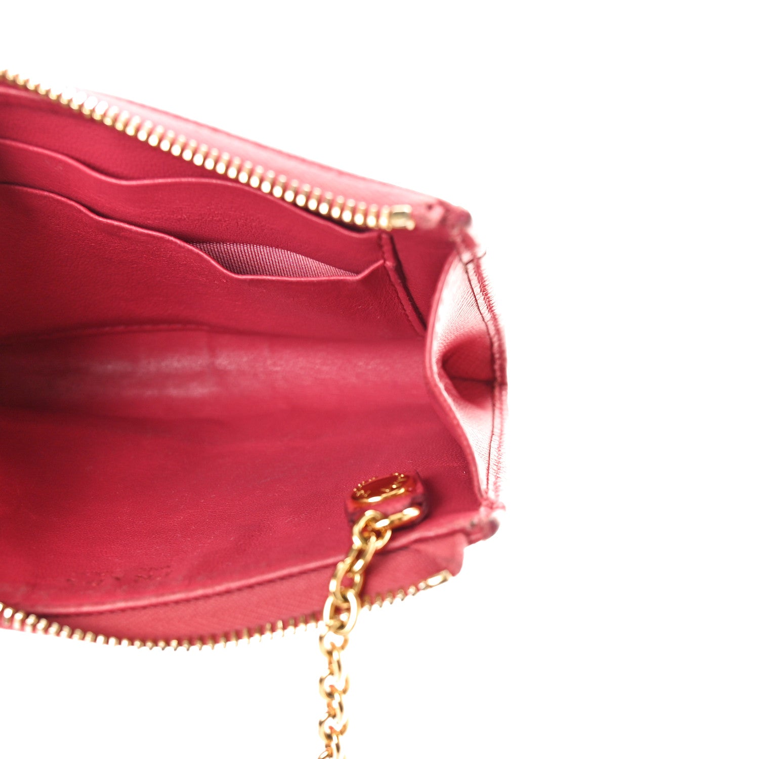 Prada Saffiano Metal Zip Around Key Holder Peonia 5 of 9