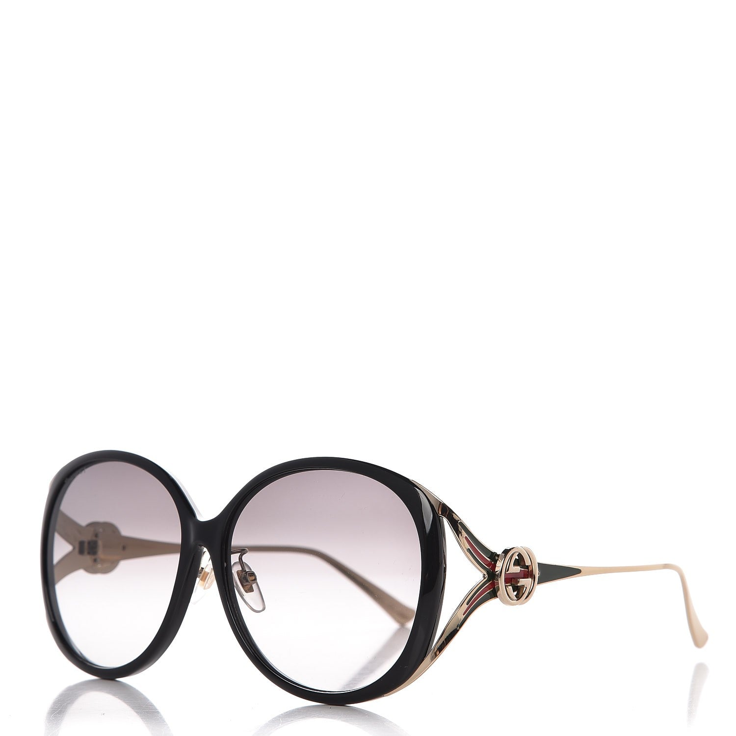 Gucci Round Frame Injected GG0226S Sunglasses Black 1 of 8