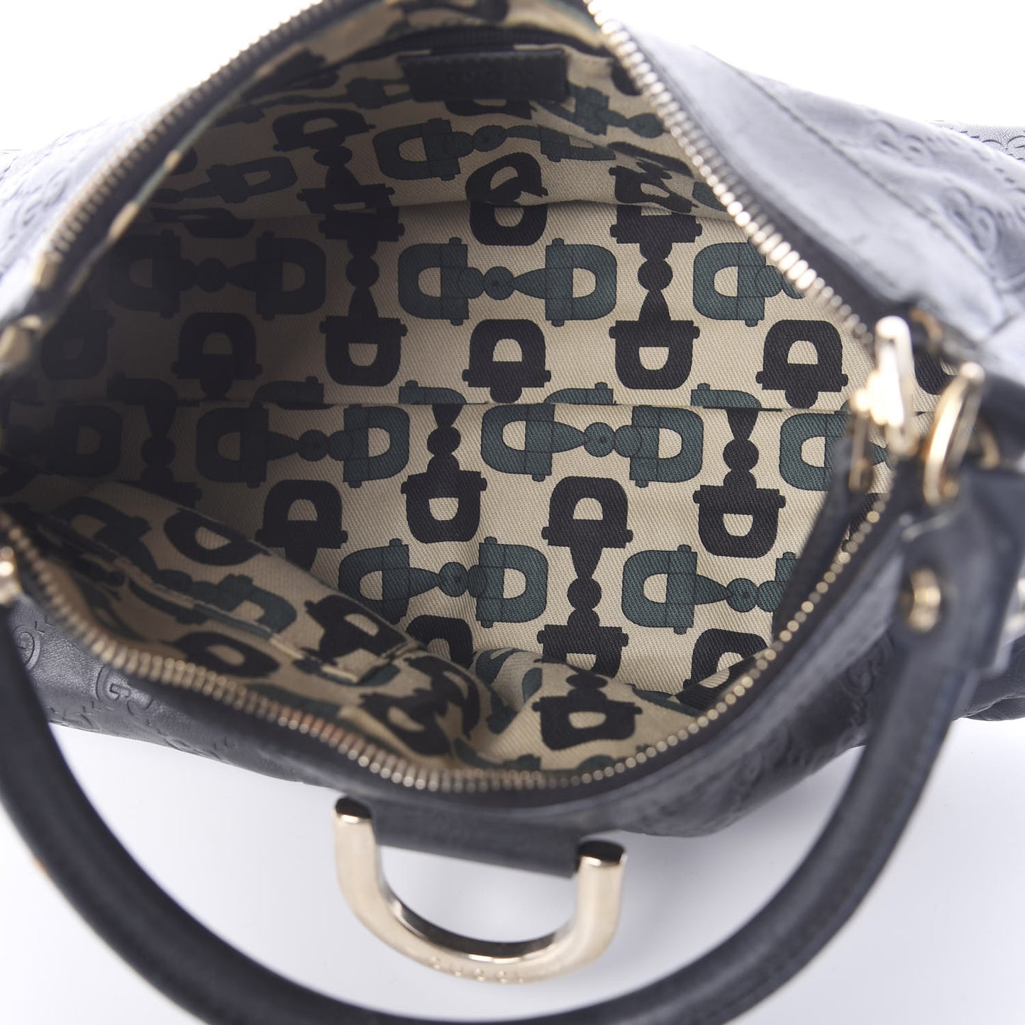 Guccissima Medium D Gold Ring Hobo Black