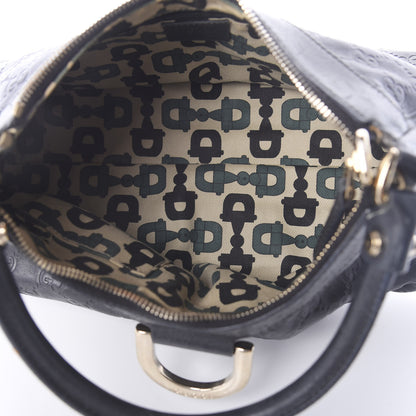 Gucci Guccissima Medium D Gold Ring Hobo Black 5 of 9