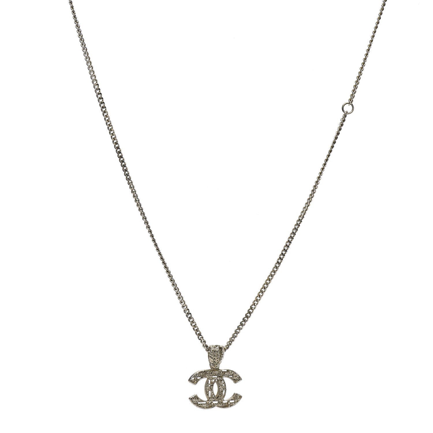 Chanel Tweed Effect CC Necklace Gold 1 of 6