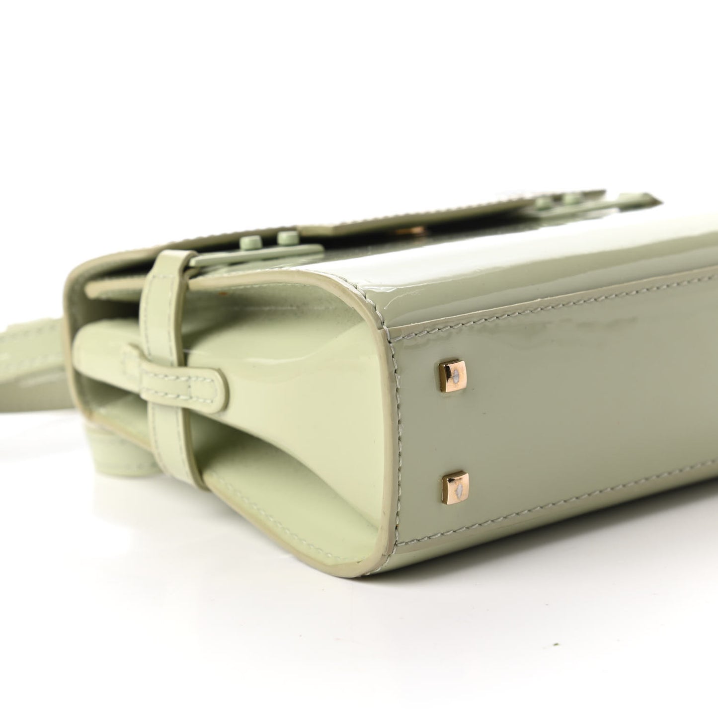 Patent Calfskin Micro Tempete Satchel Almond