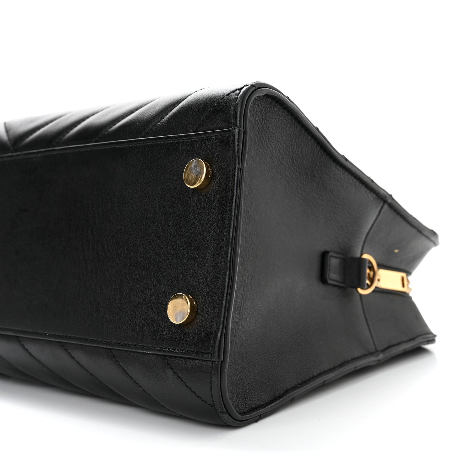 Calfskin Matelasse Chevron Small Monogram Cabas Black