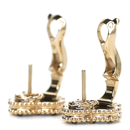 Van Cleef & Arpels 18K Yellow Gold Black Onyx Vintage Alhambra Earrings 3 of 5