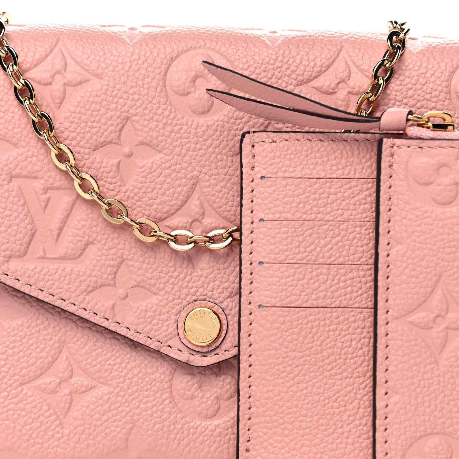 Louis Vuitton Empreinte Pochette Felicie Chain Wallet Rose Poudre 8 of 10