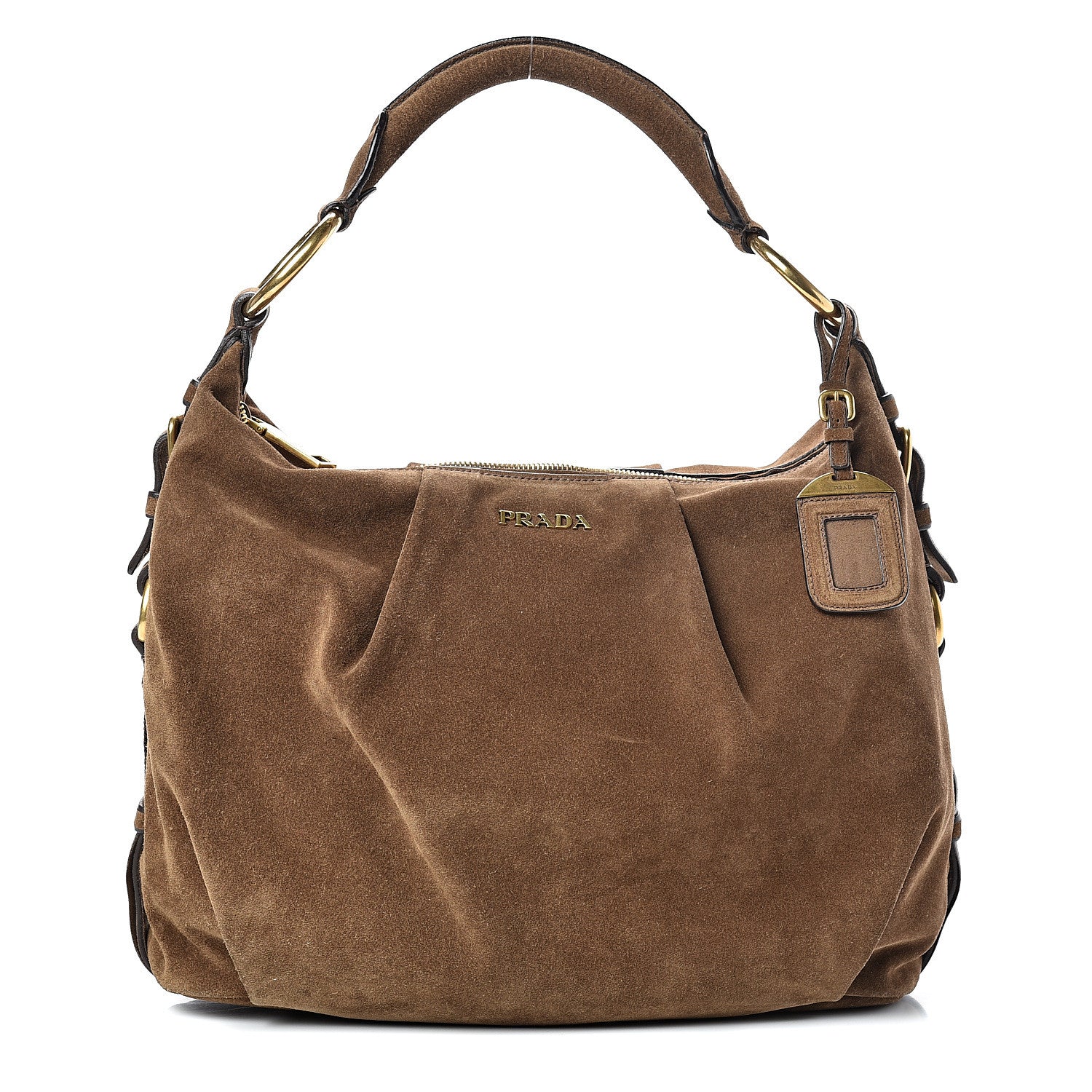 Prada Scamosciato Suede Hobo Brown 1 of 12