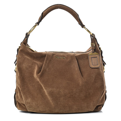 Prada Scamosciato Suede Hobo Brown 1 of 12