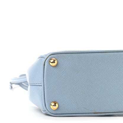 Prada Saffiano Micro Galleria Double Zip Tote Astrale 8 of 10