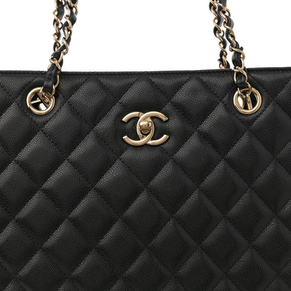 Chanel Caviar Quilted Large CC Shopping Tote Black 8 of 10