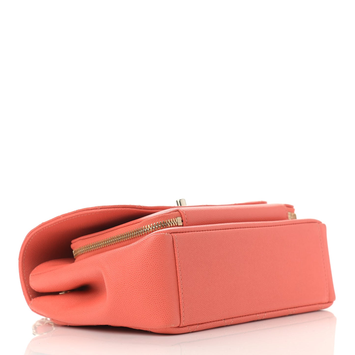 Caviar Quilted Medium Business Affinity Flap Coral