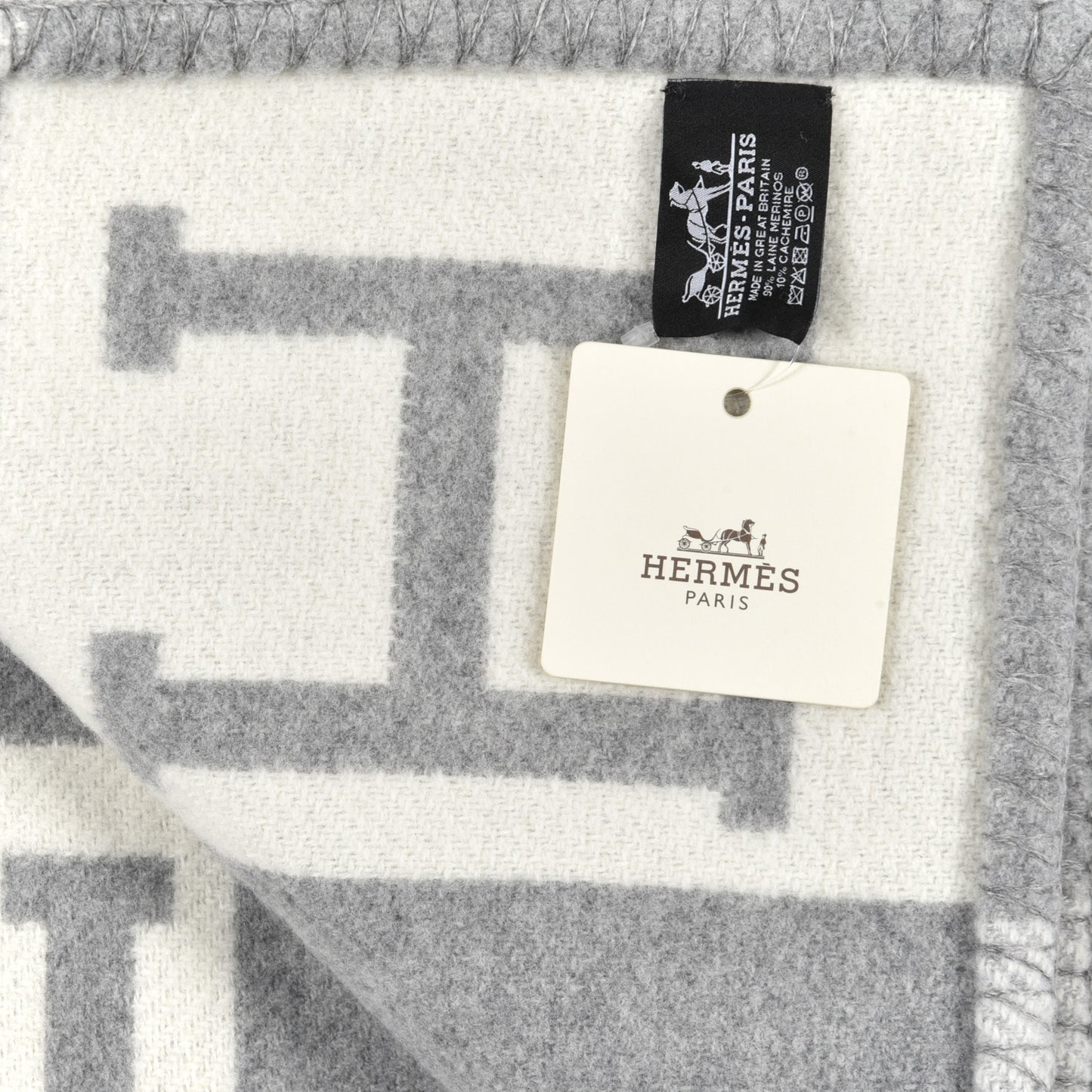 Wool Cashmere Avalon III Blanket Ecru Gris Clair