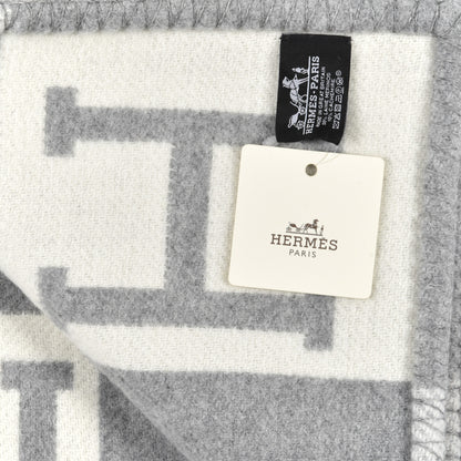 Hermes Wool Cashmere Avalon III Blanket Ecru Gris Clair 3 of 3