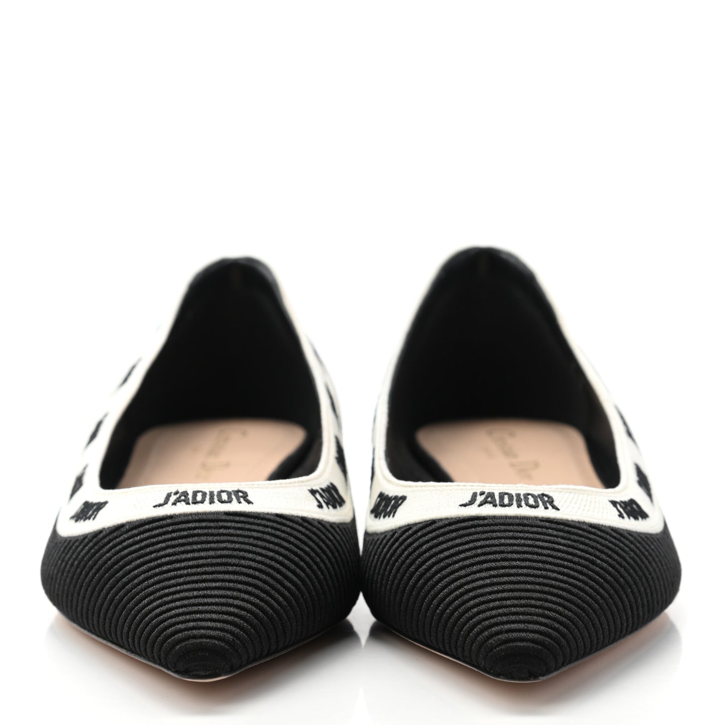 Fabric Ribbon Embroidered J'Adior Ballet Flats 39 Black