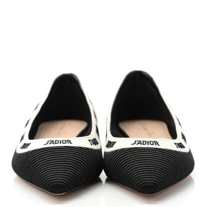 Christian Dior Fabric Ribbon Embroidered J'Adior Ballet Flats 39 Black 2 of 8