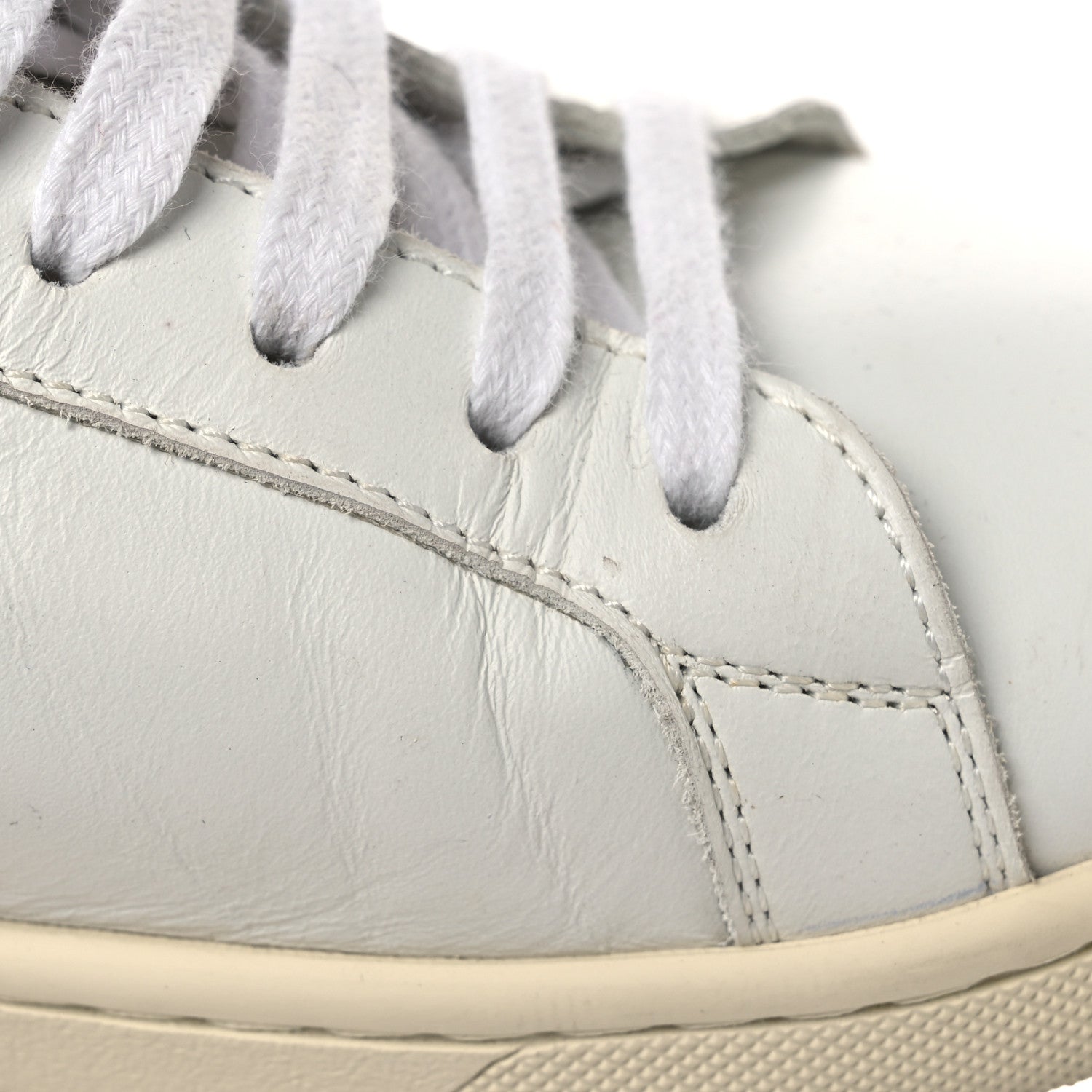 Saint Laurent Calfskin Studded SL/08 Low Top Sneakers 37.5 White 13 of 14