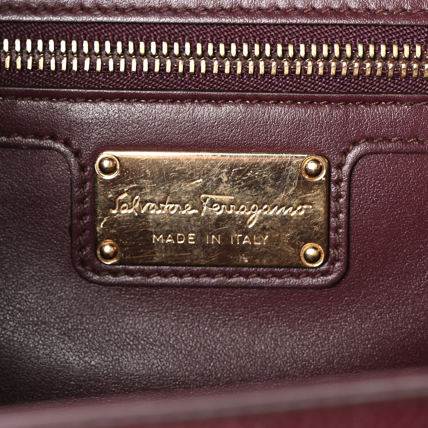 Pebble Calfskin Ginny Vara Bow Shoulder Bag Burgundy