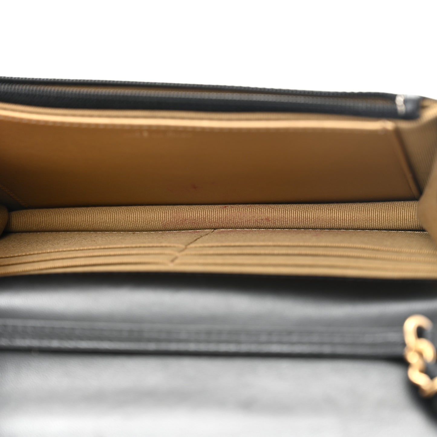 Lambskin Quilted CC Pearl Crush Wallet on Chain WOC Black