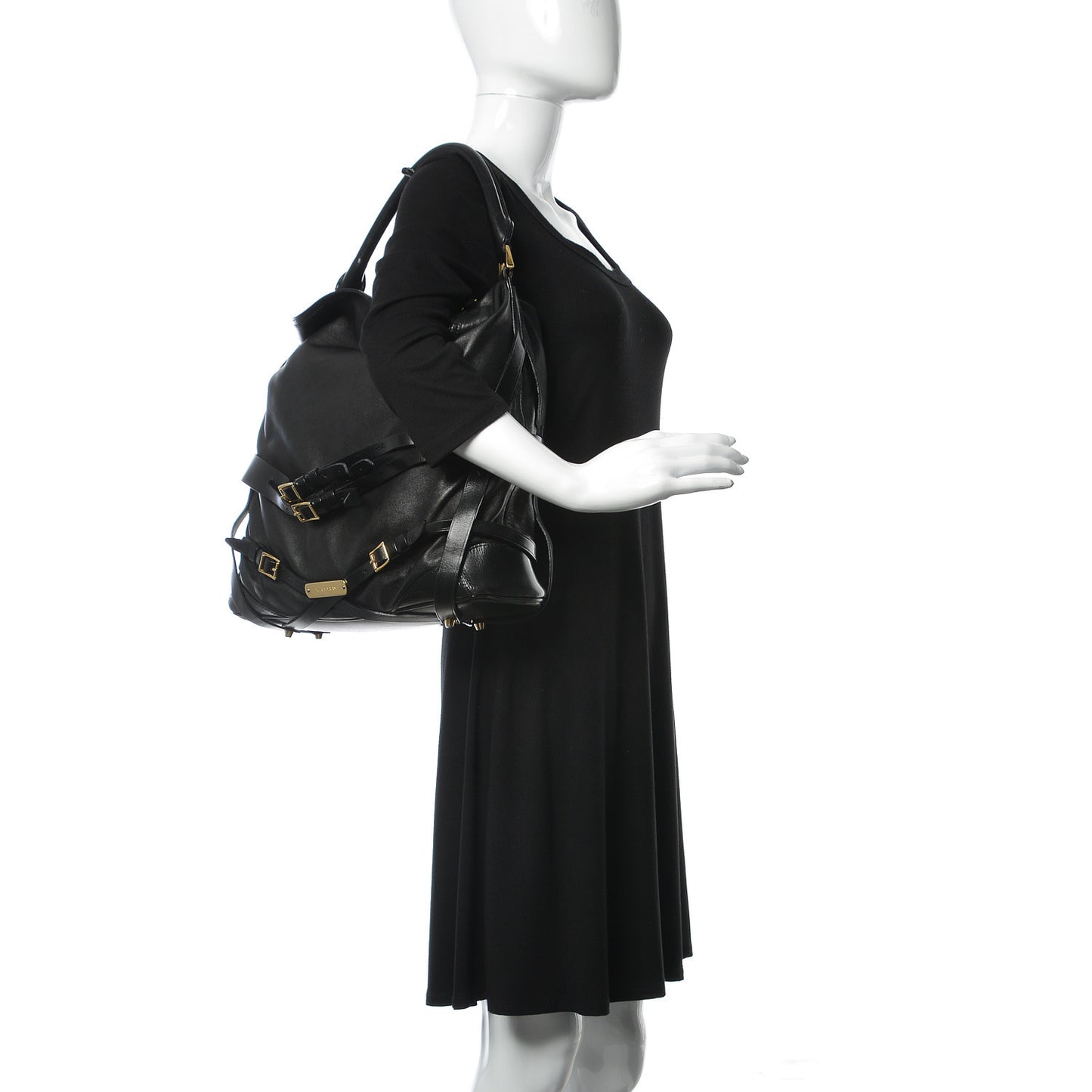 Soft Lambskin Bridle Calfskin Medium Gosford Hobo Black