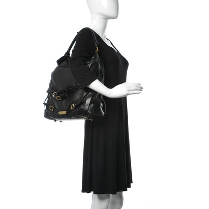 Burberry Soft Lambskin Bridle Calfskin Medium Gosford Hobo Black 2 of 16