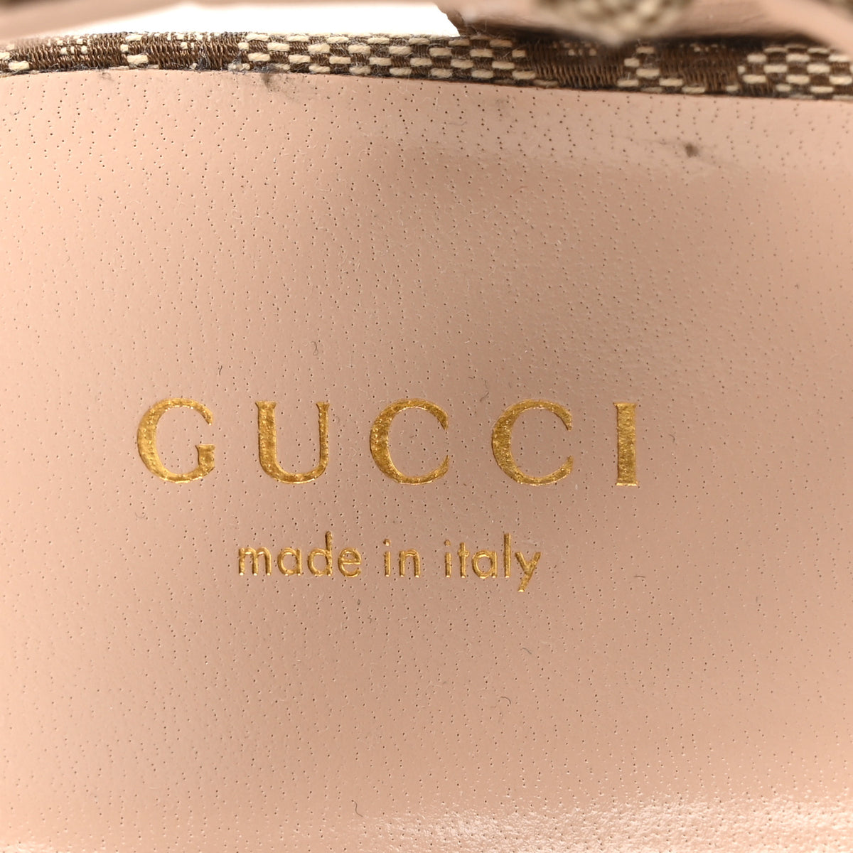 Gucci Monogram Nappa Chalotte Horsebit Ankle Strap 75mm Flatform Sandals 38.5 Beige Ebony 8 of 9