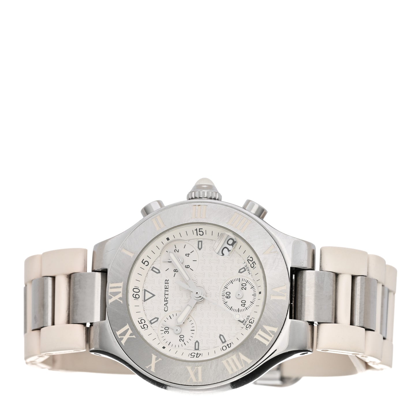 Stainless Steel Rubber 32mm Must 21 Chronoscaph Quartz Watch