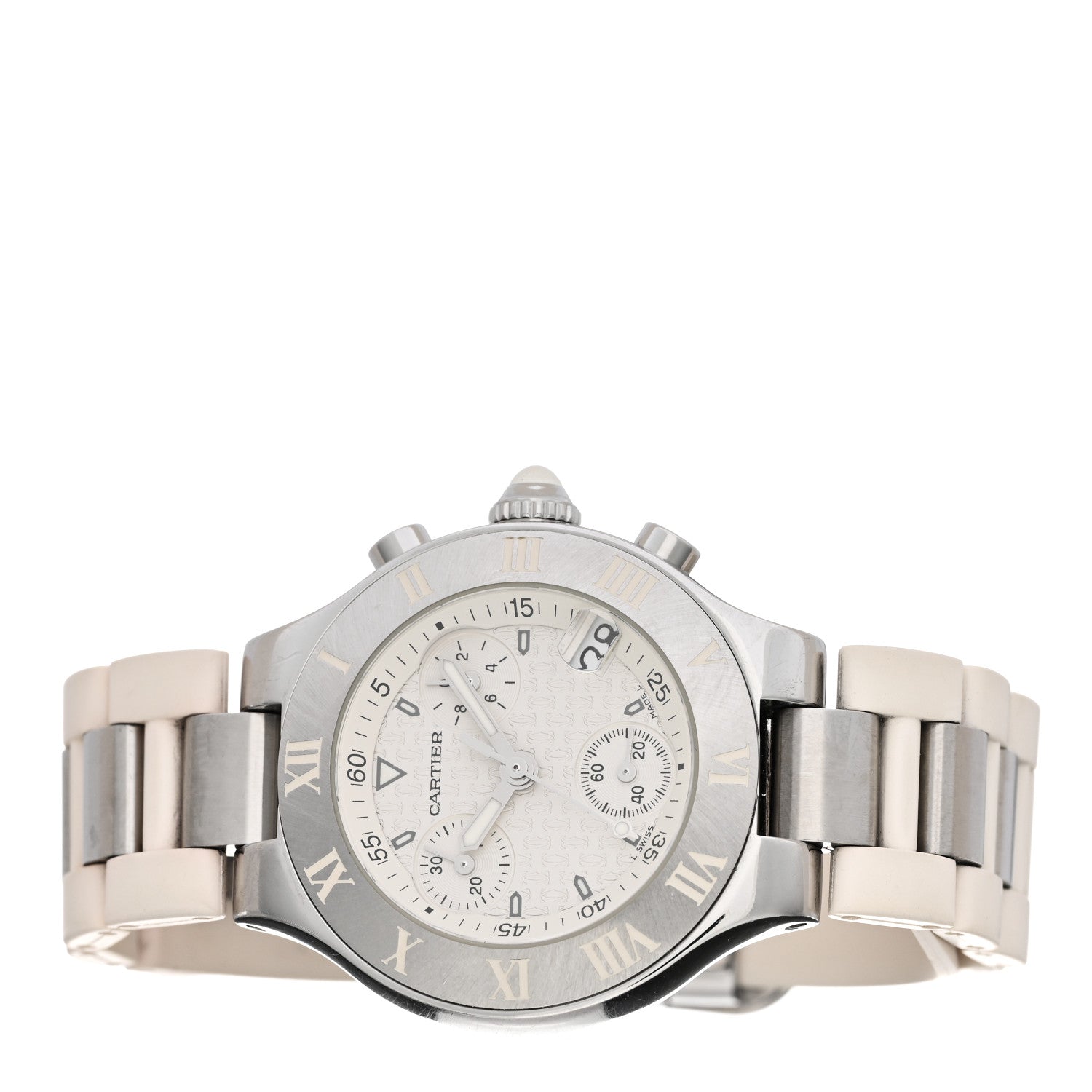 Cartier Stainless Steel Rubber 32mm Must 21 Chronoscaph Quartz Watch 2 of 5