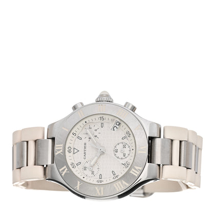 Cartier Stainless Steel Rubber 32mm Must 21 Chronoscaph Quartz Watch 2 of 5