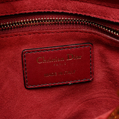 Christian Dior Calfskin Cannage Studded Medium Supple Lady Dior Red 6 of 9