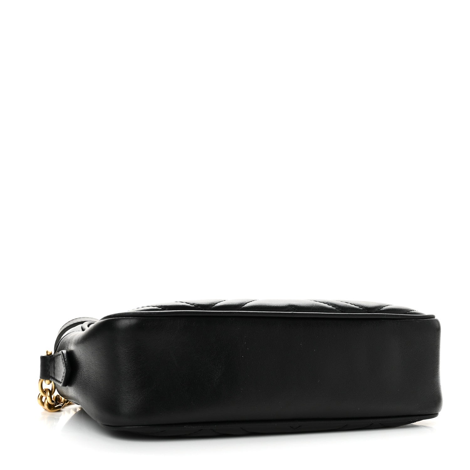 Gucci Calfskin Matelasse Small GG Marmont Chain Shoulder Bag Black 4 of 11