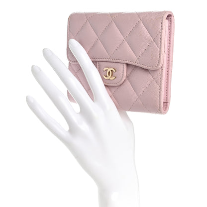Chanel Caviar Quilted Compact Flap Wallet Light Pink 2 of 11