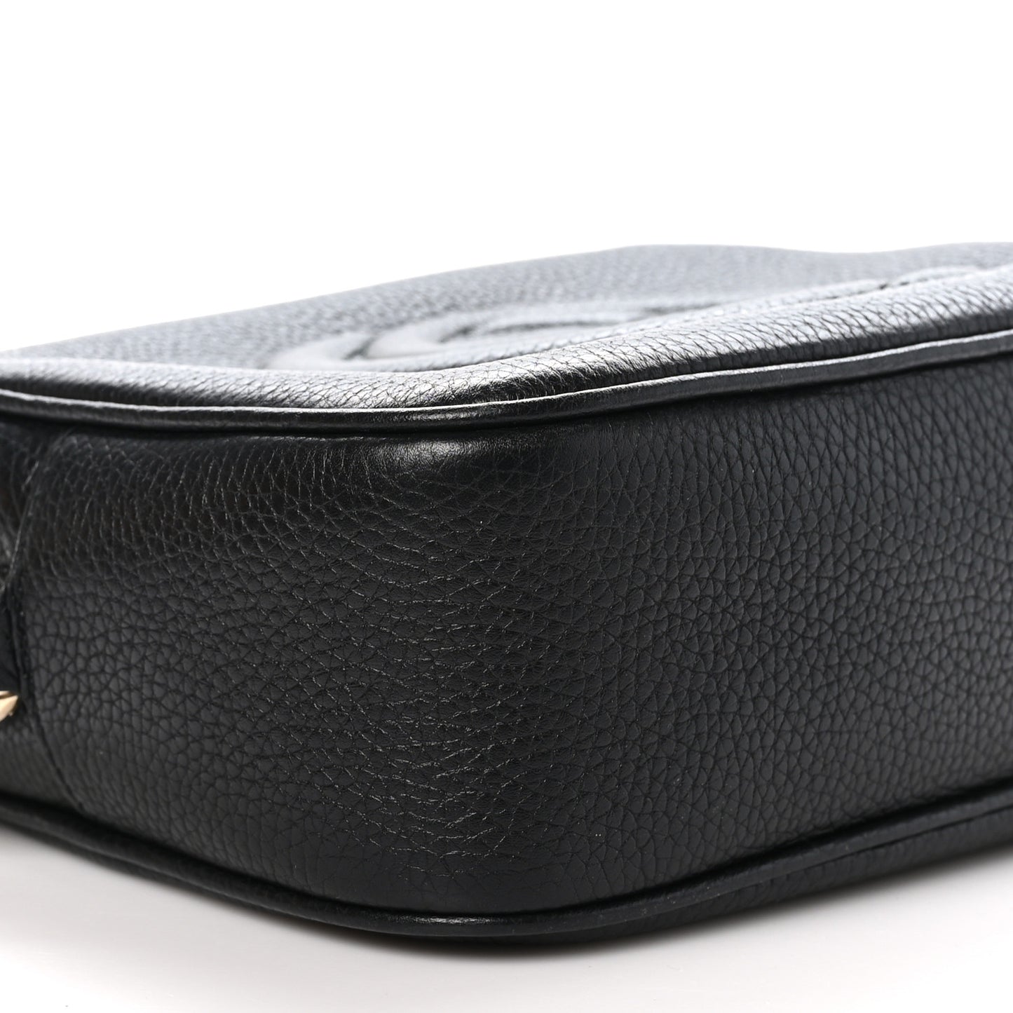 Pebbled Calfskin Small Soho Disco Bag Black