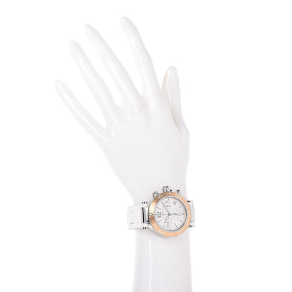 Cartier Stainless Steel 18K Pink Gold Rubber 37mm Pasha C Seatimer Quartz Watch White 2 of 8