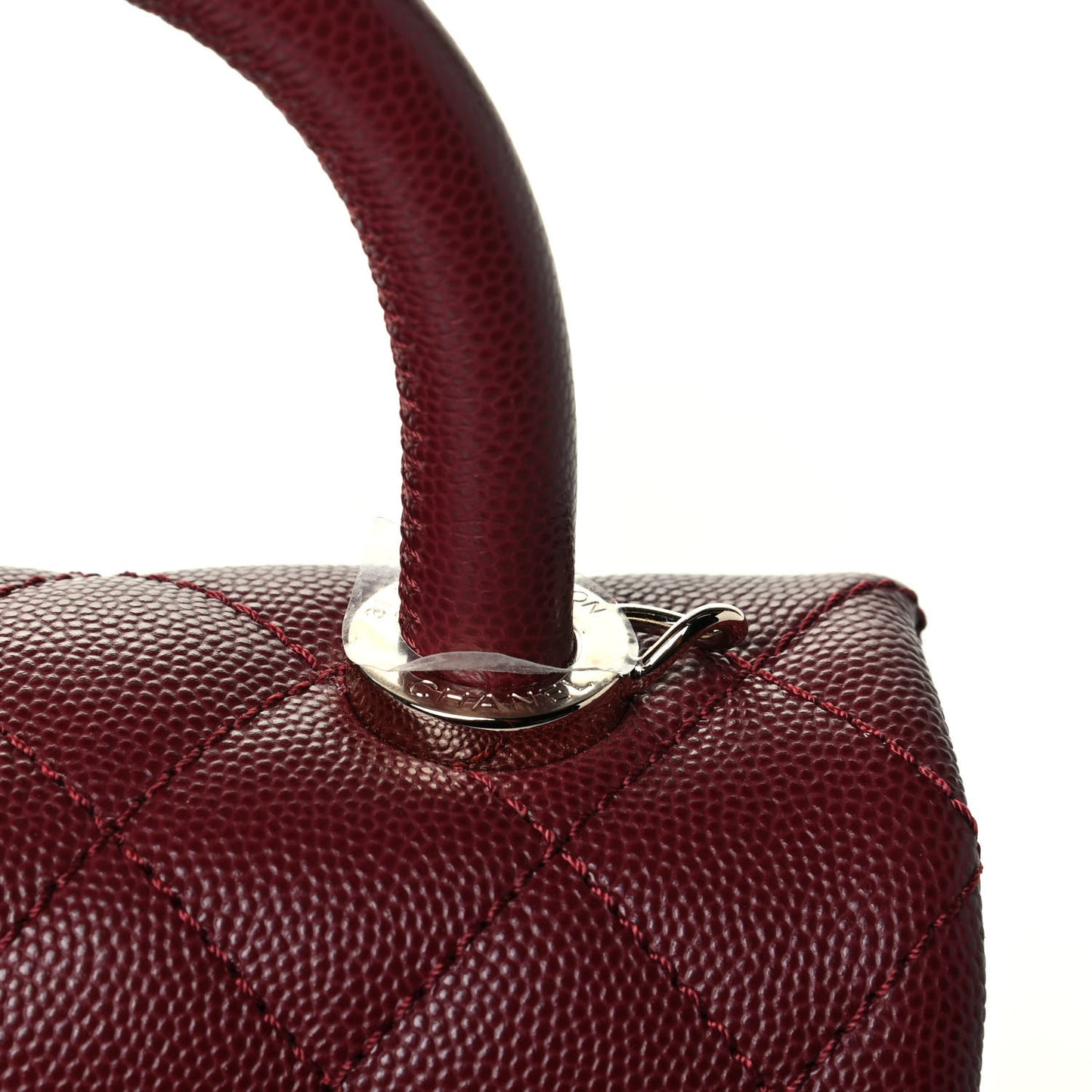 Caviar Quilted Extra Mini Coco Handle Flap Burgundy