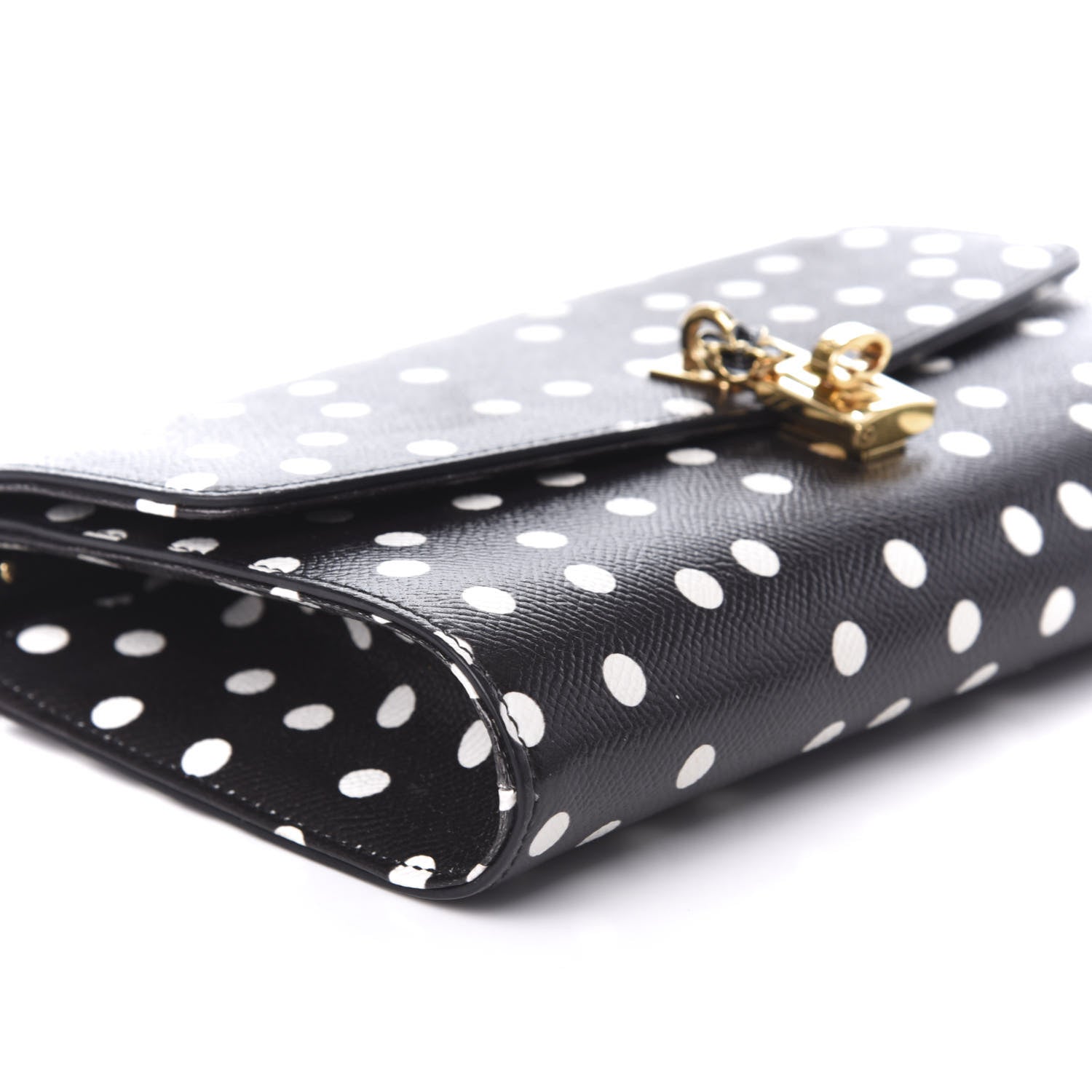 Dolce & Gabbana Dauphine Polka Dot Print Shoulder Bag Black 6 of 7