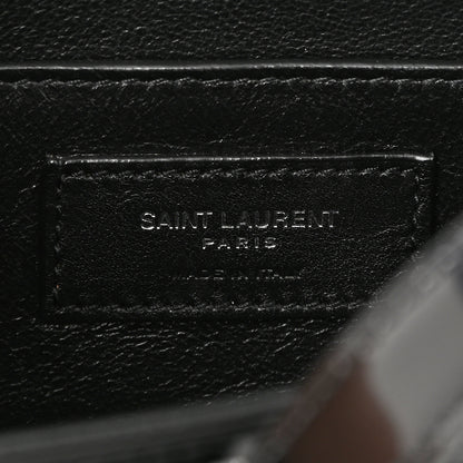 Saint Laurent Glazed Calfskin Monogram Medium Solferino Satchel Black 6 of 10