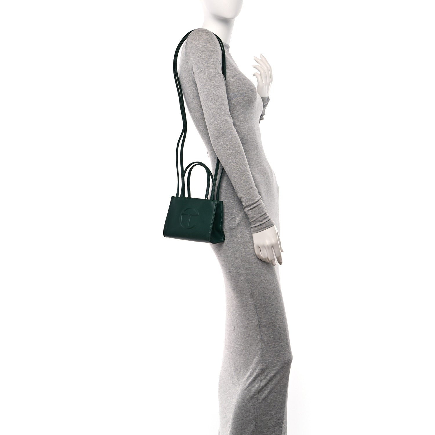Telfar Vegan Leather Small Shopping Bag Dark Olive 2 of 10