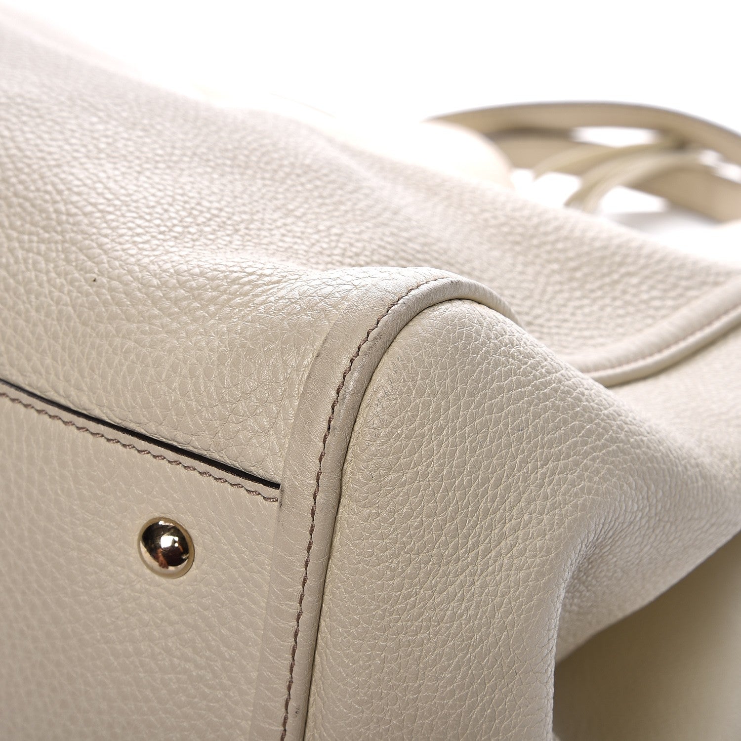 Gucci Pebbled Calfskin Large Soho Shoulder Bag Off White 11 of 13