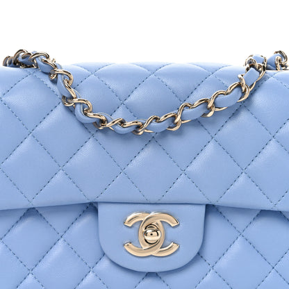 Chanel Lambskin Quilted Mini Rectangular Flap Light Blue 8 of 11
