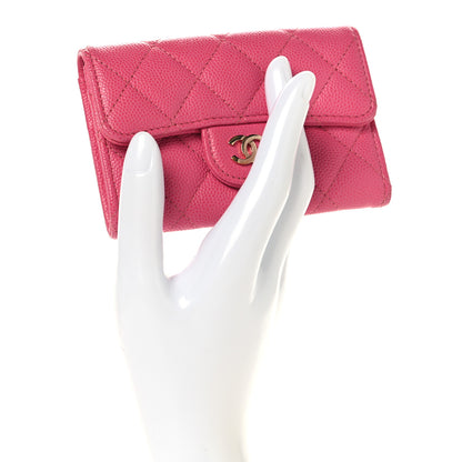 Chanel Caviar Quilted Flap Card Holder Wallet Pink 2 of 8